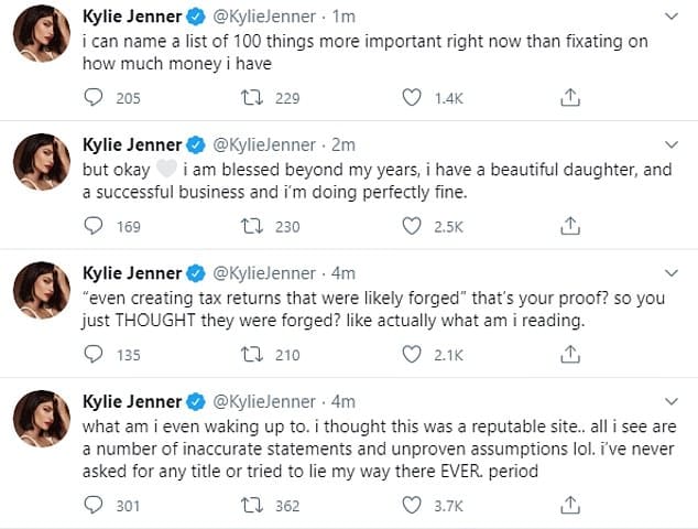 Kylie Jenner Replies Forbes, After Being Accused Of Lying