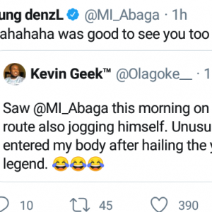 Man Reveals What Happened After He Ran Into M.I While Jogging